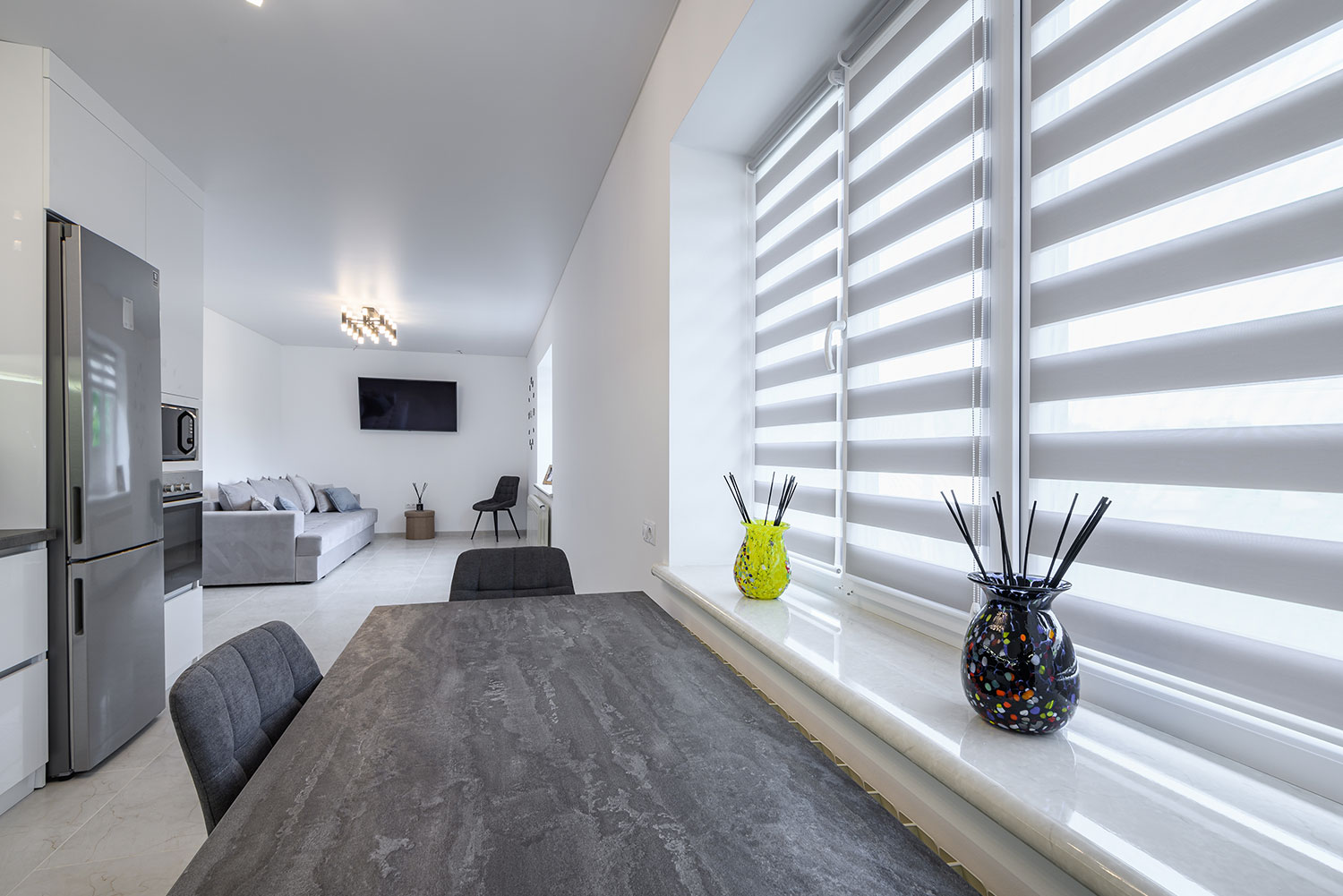 Modern Trendy Blinds in Modern Kitchen